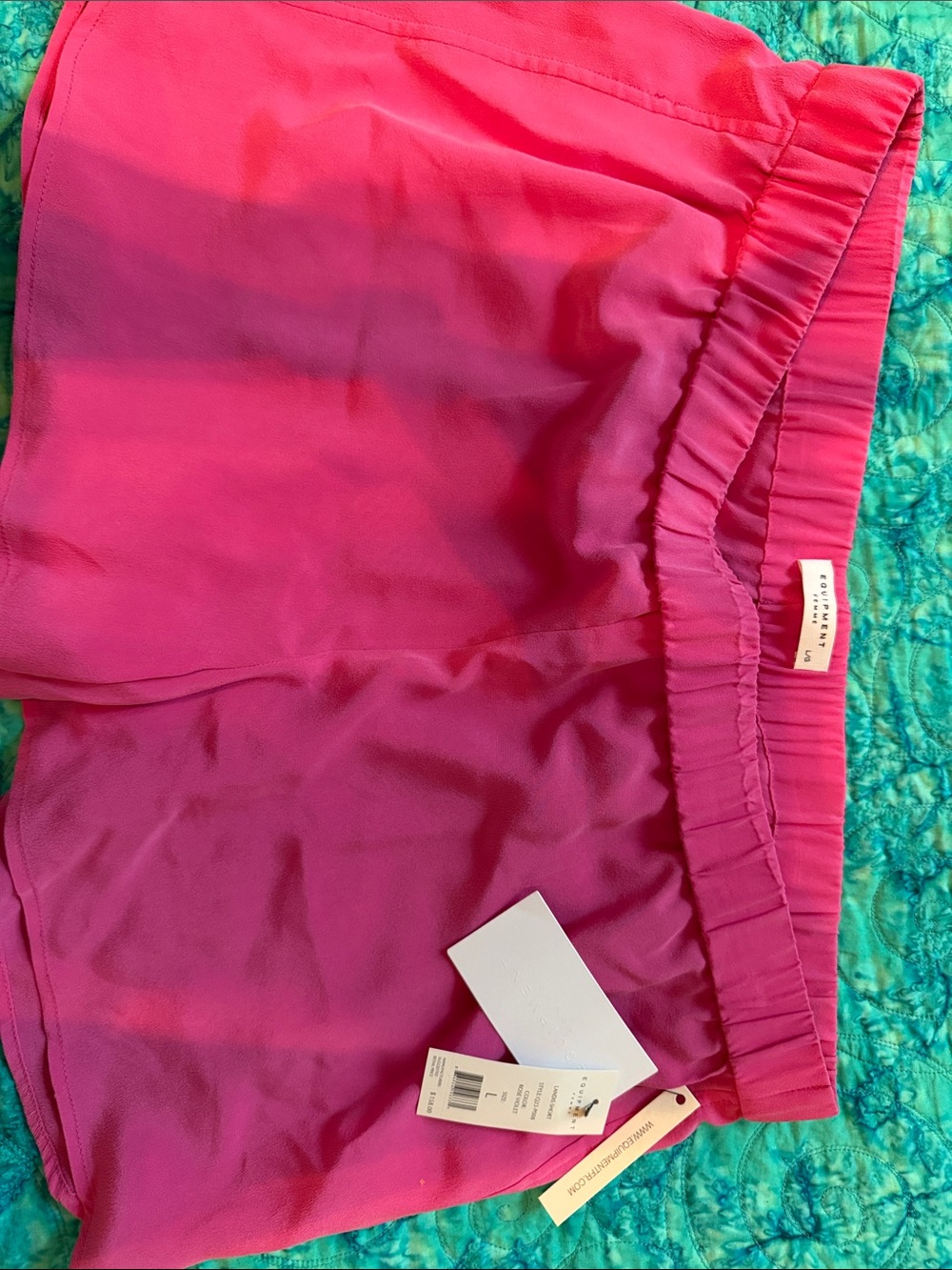 Equipment Hot Pink Athletic Shorts with Elastic Waistband